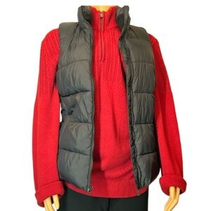 Old Navy Puffer Vest Black Jack Full Zip Fleece Lined size M